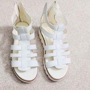 White gladiator sandals